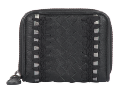 Bottega Veneta Zip Around Wallet, Leather, Black, MII, 2*